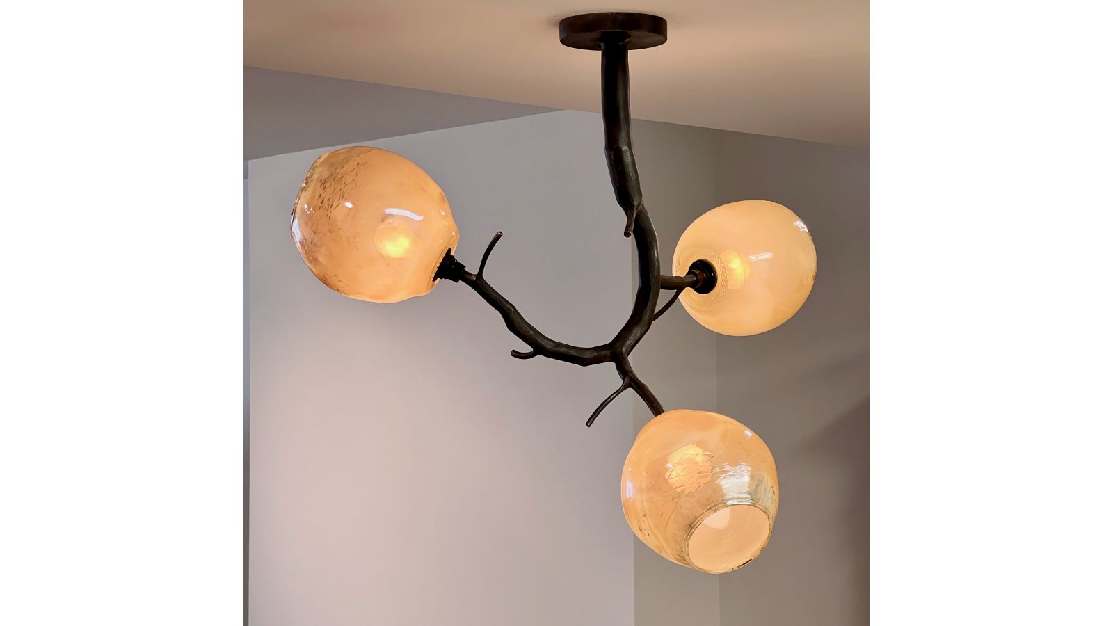 newGROWTH Chandelier with glass shades